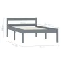 Estructura de cama de madera maciza de pino gris 90x200 cm de vidaXL, Camas y somieres - Ref: Foro24-283196, Precio: 92,66 €,...