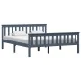 Solid gray pine wood bed frame 160x200 cm by vidaXL, Beds and slatted bases - Ref: Foro24-283230, Price: 143,23 €, Discount: %