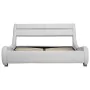 Bed frame with LED white synthetic leather 160x200 cm by vidaXL, Beds and slatted bases - Ref: Foro24-285736, Price: 293,45 €...