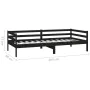 Sofa bed with black solid pine wood mattress 90x200 cm by vidaXL, Beds and slatted bases - Ref: Foro24-3083578, Price: 208,31...