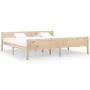 Solid pine wood bed frame 200x200 cm by vidaXL, Beds and slatted bases - Ref: Foro24-322102, Price: 121,19 €, Discount: %