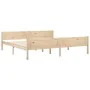 Solid pine wood bed frame 200x200 cm by vidaXL, Beds and slatted bases - Ref: Foro24-322102, Price: 121,19 €, Discount: %