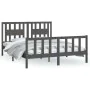 Gray pine wood bed frame with headboard 150x200cm by vidaXL, Beds and slatted bases - Ref: Foro24-3188173, Price: 163,48 €, D...