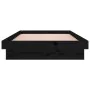 Bed frame with LED black solid wood 90x190 cm by vidaXL, Beds and slatted bases - Ref: Foro24-832747, Price: 201,95 €, Discou...