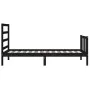 Estructura de cama individual con cabecero madera maciza negro de vidaXL, Camas y somieres - Ref: Foro24-3191870, Precio: 121...