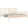 Bed frame with solid wood headboard 200x200 cm by vidaXL, Beds and slatted bases - Ref: Foro24-3191926, Price: 131,66 €, Disc...