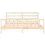 Bed frame with solid wood headboard 200x200 cm by vidaXL, Beds and slatted bases - Ref: Foro24-3191926, Price: 131,66 €, Disc...