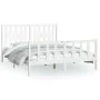 White pine wood bed frame with headboard 150x200cm by vidaXL, Beds and slatted bases - Ref: Foro24-3188172, Price: 146,69 €, ...