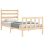 Bed frame with solid wood headboard 90x200 cm by vidaXL, Beds and slatted bases - Ref: Foro24-3192021, Price: 90,39 €, Discou...