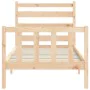 Bed frame with solid wood headboard 90x200 cm by vidaXL, Beds and slatted bases - Ref: Foro24-3192021, Price: 90,39 €, Discou...