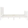 Double bed frame with white solid wood headboard by vidaXL, Beds and slatted bases - Ref: Foro24-3191977, Price: 154,23 €, Di...