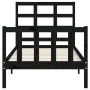 Bed frame with black solid wood headboard 90x190 cm by vidaXL, Beds and slatted bases - Ref: Foro24-3192070, Price: 126,22 €,...