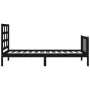 Bed frame with black solid wood headboard 90x190 cm by vidaXL, Beds and slatted bases - Ref: Foro24-3192070, Price: 126,22 €,...