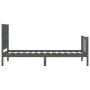 Estructura de cama con cabecero madera maciza gris de vidaXL, Camas y somieres - Ref: Foro24-3192393, Precio: 107,96 €, Descu...