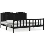 Estructura de cama con cabecero madera maciza negro 200x200 cm de vidaXL, Camas y somieres - Ref: Foro24-3192320, Precio: 225...