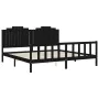 Estructura de cama con cabecero madera maciza negro 200x200 cm de vidaXL, Camas y somieres - Ref: Foro24-3192320, Precio: 225...