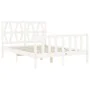 White solid wood bed frame with headboard 140x190 cm by vidaXL, Beds and slatted bases - Ref: Foro24-3192472, Price: 143,60 €...