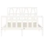 White solid wood bed frame with headboard 140x190 cm by vidaXL, Beds and slatted bases - Ref: Foro24-3192472, Price: 143,60 €...