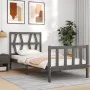 Single bed frame with gray solid wood headboard by vidaXL, Beds and slatted bases - Ref: Foro24-3192458, Price: 97,65 €, Disc...