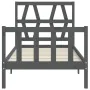 Single bed frame with gray solid wood headboard by vidaXL, Beds and slatted bases - Ref: Foro24-3192458, Price: 97,65 €, Disc...