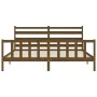 Honey brown solid wood bed frame and headboard 200x200 cm by vidaXL, Beds and slatted bases - Ref: Foro24-3192059, Price: 162...