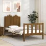 Honey brown solid wood bed frame with headboard 90x190cm by vidaXL, Beds and slatted bases - Ref: Foro24-3192264, Price: 163,...