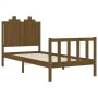 Honey brown solid wood bed frame with headboard 90x190cm by vidaXL, Beds and slatted bases - Ref: Foro24-3192264, Price: 163,...