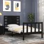 Single bed frame with black solid wood headboard by vidaXL, Beds and slatted bases - Ref: Foro24-3192780, Price: 139,36 €, Di...