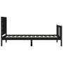 Single bed frame with black solid wood headboard by vidaXL, Beds and slatted bases - Ref: Foro24-3192780, Price: 139,36 €, Di...