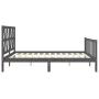 Double bed frame with gray solid wood headboard by vidaXL, Beds and slatted bases - Ref: Foro24-3192498, Price: 168,52 €, Dis...