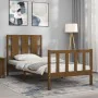 Honey brown solid wood bed frame with headboard 90x190cm by vidaXL, Beds and slatted bases - Ref: Foro24-3192199, Price: 151,...