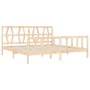 Double bed frame with solid wood headboard by vidaXL, Beds and slatted bases - Ref: Foro24-3192506, Price: 141,03 €, Discount: %