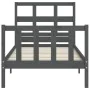 Gray solid wood bed frame with headboard by vidaXL, Beds and slatted bases - Ref: Foro24-3192978, Price: 97,99 €, Discount: %