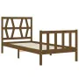 Honey brown solid wood bed frame and headboard 100x200 cm by vidaXL, Beds and slatted bases - Ref: Foro24-3192484, Price: 110...