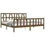 Honey brown solid wood bed frame and headboard 200x200 cm by vidaXL, Beds and slatted bases - Ref: Foro24-3192514, Price: 166...