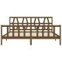 Honey brown solid wood bed frame and headboard 200x200 cm by vidaXL, Beds and slatted bases - Ref: Foro24-3192514, Price: 166...