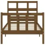 Honey brown solid wood bed frame with headboard by vidaXL, Beds and slatted bases - Ref: Foro24-3192979, Price: 139,38 €, Dis...