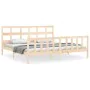 Double bed frame with solid wood headboard by vidaXL, Beds and slatted bases - Ref: Foro24-3193026, Price: 171,72 €, Discount: %