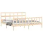 Double bed frame with solid wood headboard by vidaXL, Beds and slatted bases - Ref: Foro24-3193026, Price: 171,72 €, Discount: %