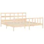 Double bed frame with solid wood headboard by vidaXL, Beds and slatted bases - Ref: Foro24-3193026, Price: 171,72 €, Discount: %