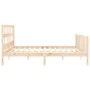 Double bed frame with solid wood headboard by vidaXL, Beds and slatted bases - Ref: Foro24-3193026, Price: 171,72 €, Discount: %