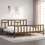 Honey brown solid wood bed frame and headboard 200x200 cm by vidaXL, Beds and slatted bases - Ref: Foro24-3193164, Price: 162...