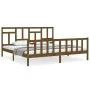 Honey brown solid wood bed frame and headboard 200x200 cm by vidaXL, Beds and slatted bases - Ref: Foro24-3193164, Price: 162...