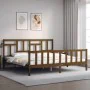 Honey brown solid wood bed frame and headboard 200x200 cm by vidaXL, Beds and slatted bases - Ref: Foro24-3193164, Price: 162...