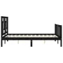 Estructura de cama con cabecero madera maciza negro 140x190 cm de vidaXL, Camas y somieres - Ref: Foro24-3193125, Precio: 171...