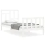 White solid wood bed frame with headboard 90x200 cm by vidaXL, Beds and slatted bases - Ref: Foro24-3193127, Price: 99,56 €, ...