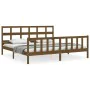 Honey brown solid wood bed frame with headboard by vidaXL, Beds and slatted bases - Ref: Foro24-3193029, Price: 170,34 €, Dis...