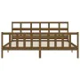 Honey brown solid wood bed frame with headboard by vidaXL, Beds and slatted bases - Ref: Foro24-3193029, Price: 170,34 €, Dis...