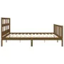 Honey brown solid wood bed frame with headboard by vidaXL, Beds and slatted bases - Ref: Foro24-3193029, Price: 170,34 €, Dis...