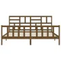 Honey brown solid wood bed frame and headboard 200x200 cm by vidaXL, Beds and slatted bases - Ref: Foro24-3193099, Price: 172...